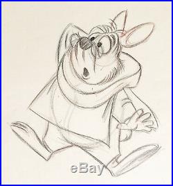 1951 Disney Alice In Wonderland White Rabbit Original Production Drawing Cel