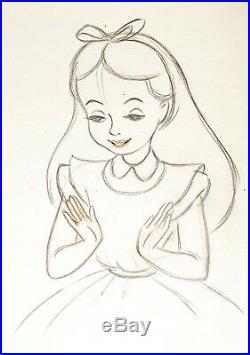 1951 Rare Disney Alice In Wonderland Original Production Animation Drawing Cel