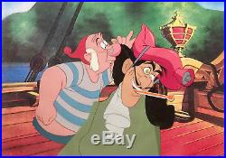 1953 Disney Peter Pan Captain Hook Smee Original Production Animation Cel Setup