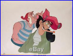 1953 Disney Peter Pan Captain Hook Smee Original Production Animation Cel Setup