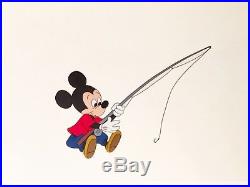 1953 Rare Walt Disney Mickey Mouse Fishing Rod Original Production Animation Cel