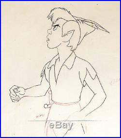1953 Rare Walt Disney Peter Pan Large Original Production Animation Drawing Cel