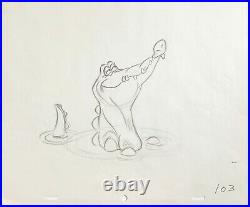 1953 Walt Disney Peter Pan Tick Tock Original Production Animation Drawing Cel