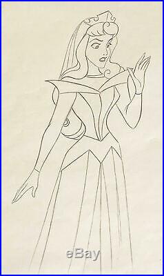 1959 Rare Walt Disney Sleeping Beauty Aurora Original Production Drawing Cel