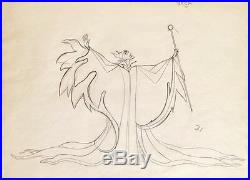 1959 Rare Walt Disney Sleeping Beauty Maleficent Original Production Drawing Cel