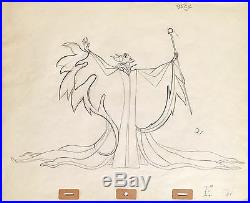 1959 Rare Walt Disney Sleeping Beauty Maleficent Original Production Drawing Cel