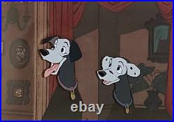 1961 Disney 101 Dalmatians Pongo Perdita Dog Original Production Animation Cel