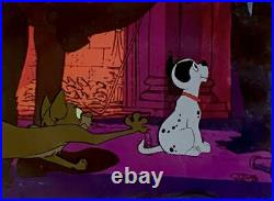 1961 Disney 101 Dalmatians Tibbs Lucky Cat Dog Original Production Animation Cel
