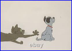 1961 Disney 101 Dalmatians Tibbs Lucky Cat Dog Original Production Animation Cel