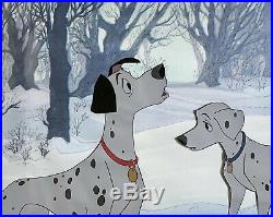 1961 Walt Disney 101 Dalmatians Pongo Perdita Original Production Animation Cel