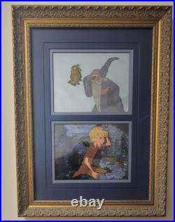 1963 Disney The Sword in the Stone Merlin, Archimedes, and Wart Production Cels