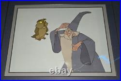 1963 Disney The Sword in the Stone Merlin, Archimedes, and Wart Production Cels