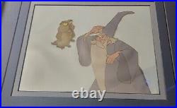 1963 Disney The Sword in the Stone Merlin, Archimedes, and Wart Production Cels