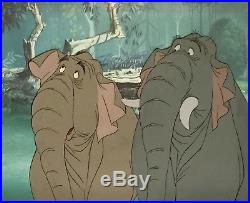 1967 Rare Disney Jungle Book Elephants Patrol Original Production Animation Cel