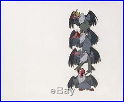 1967 Walt Disney Jungle Book Mowgli Vultures Original Production Animation Cel