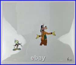 1970's Disney Goofy Animation cel withJiminy Cricket Lost Educational Production