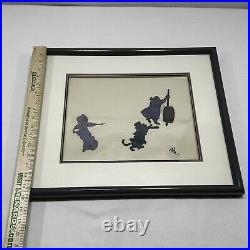 1973 ROBIN HOOD Disney Framed Production Animation Cel Maid Marian, Pig, and Cat