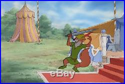 1973 Rare Walt Disney Robin Hood Original Production Animation Cel & Background