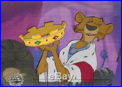 1973 Walt Disney Robin Hood Prince John Original Production Animation Cel Framed