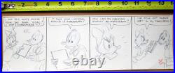 1980 DONALD + DAISY DUCK WALT DISNEY PRODUCTION cel COMIC STRIP ART DRAWING