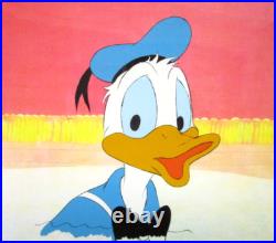 1980's DONALD DUCK WALT DISNEY ORIGINAL PRODUCTION CEL + DRAWING sailor hat