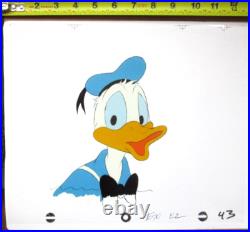 1980's DONALD DUCK WALT DISNEY ORIGINAL PRODUCTION CEL + DRAWING sailor hat