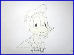 1980's DONALD DUCK WALT DISNEY ORIGINAL PRODUCTION CEL + DRAWING sailor hat