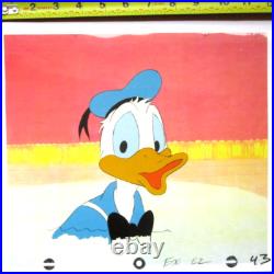 1980's DONALD DUCK WALT DISNEY ORIGINAL PRODUCTION CEL + DRAWING sailor hat