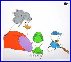 1980's DUCK TALES MRS BEAKLEY WALT DISNEY ORIGINAL PRODUCTION CEL + DRAWING