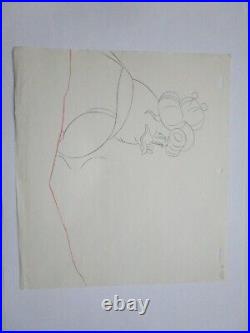 1980's DUCK TALES MRS BEAKLEY WALT DISNEY ORIGINAL PRODUCTION CEL + DRAWING