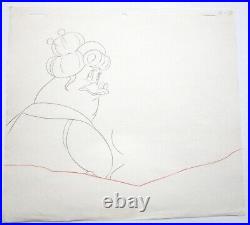 1980's DUCK TALES MRS BEAKLEY WALT DISNEY ORIGINAL PRODUCTION CEL + DRAWING