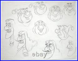 1980's PETER PAN CAPTAIN HOOK WALT DISNEY ORIGINAL PRODUCTION cel MODEL DRAWING