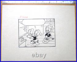 1980s UNCLE SCROOGE WALT DISNEY PRODUCTION cel COMIC STRIP ART DRAWING camping