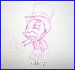 1983 JIMINY MICKEY MOUSE XMAS CAROLE WALT DISNEY ORIGINAL PRODUCTION cel DRAWING