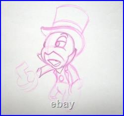 1983 JIMINY MICKEY MOUSE XMAS CAROLE WALT DISNEY ORIGINAL PRODUCTION cel DRAWING