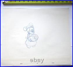 1983 MINNIE MOUSE MICKEY XMAS WALT DISNEY ORIGINAL PRODUCTION cel DRAWING chef