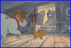 1988 Disney Oliver & Company Dodger Rita Dogs Original Production Animation Cel