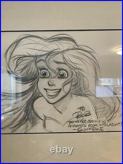 1988 Little Mermaid Production Drawing by Disney Legend Glen Keane Cel Celluloid