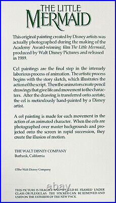1989 Disney Ariel The Little Mermaid Original Production Animation Cel With Coa
