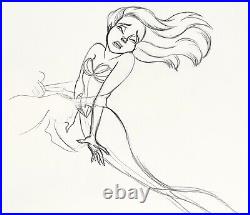 1989 Disney Ariel The Little Mermaid Original Production Animation Drawing Cel