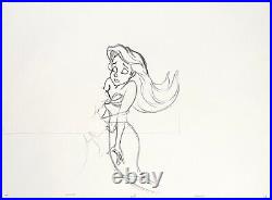 1989 Disney Ariel The Little Mermaid Original Production Animation Drawing Cel