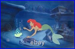 1989 Disney The Little Mermaid Ariel Flounder Original Production Animation Cel