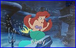 1989 Rare Disney Little Mermaid Ariel Flounder Original Production Animation Cel