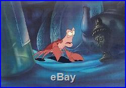 1989 Rare Disney The Little Mermaid Sebastian Original Production Animation Cel