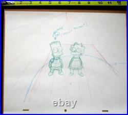 1990's SIMPSONS FOX Walt Disney ORIGINAL PRODUCTION cel DRAWING Bart