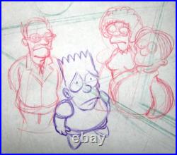 1990's SIMPSONS FOX Walt Disney ORIGINAL PRODUCTION cel LAYOUT DRAWING Bart
