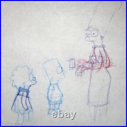 1990's SIMPSONS FOX Walt Disney ORIGINAL PRODUCTION cel LAYOUT DRAWING Bart