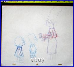 1990's SIMPSONS FOX Walt Disney ORIGINAL PRODUCTION cel LAYOUT DRAWING Bart