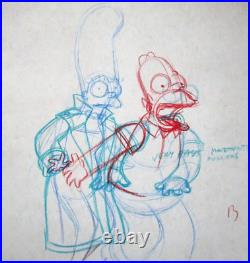 1990's SIMPSONS FOX Walt Disney ORIGINAL PRODUCTION cel LAYOUT DRAWING Homer