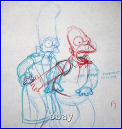 1990's SIMPSONS FOX Walt Disney ORIGINAL PRODUCTION cel LAYOUT DRAWING Homer